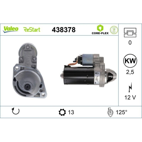 VALEO Starter VALEO CORE-FLEX 438378