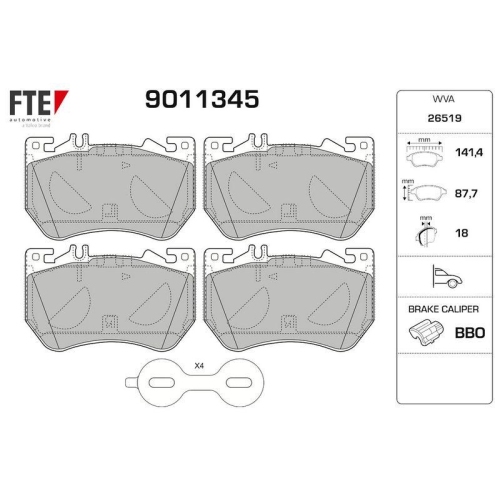 FTE Bremsbelagsatz, Scheibenbremse 9011345