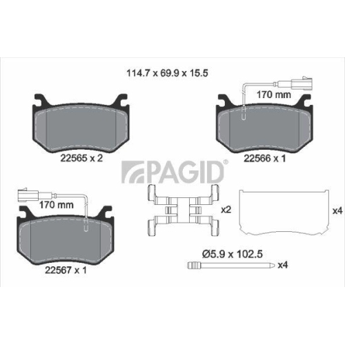 PAGID Bremsbelagsatz, Scheibenbremse T2664N