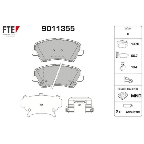 FTE Bremsbelagsatz, Scheibenbremse 9011355