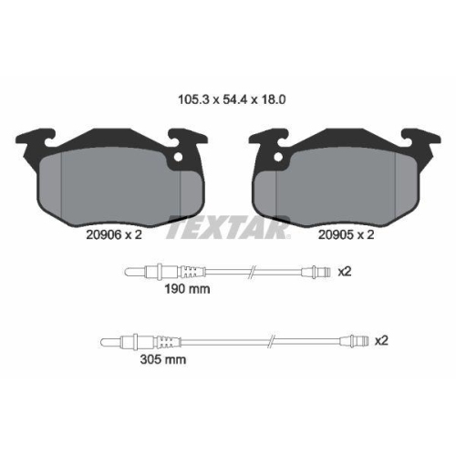 TEXTAR Bremsbelagsatz, Scheibenbremse