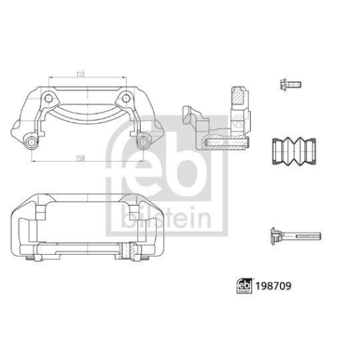 FEBI BILSTEIN Halter, Bremssattel 198709