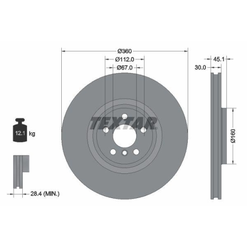 TEXTAR Bremsscheibe PRO 92307203