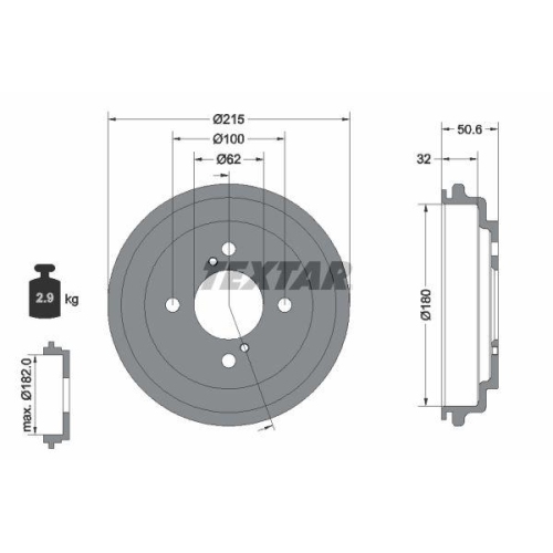 TEXTAR Bremstrommel 94049200
