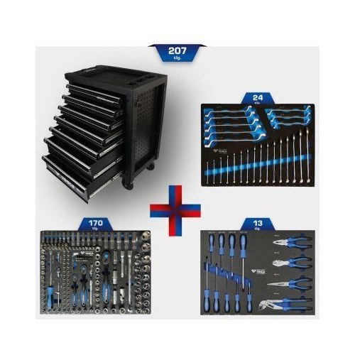 Werkstattwagen mit 7 Schubladen und 207 Werkzeugen KS TOOLS BT153207