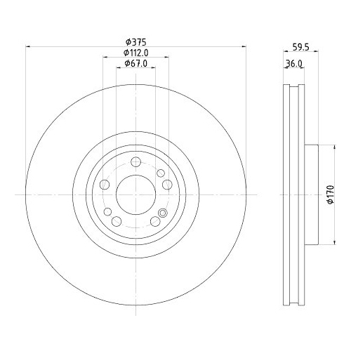 HELLA Bremsscheibe PRO High Carbon 8DD 355 135-201