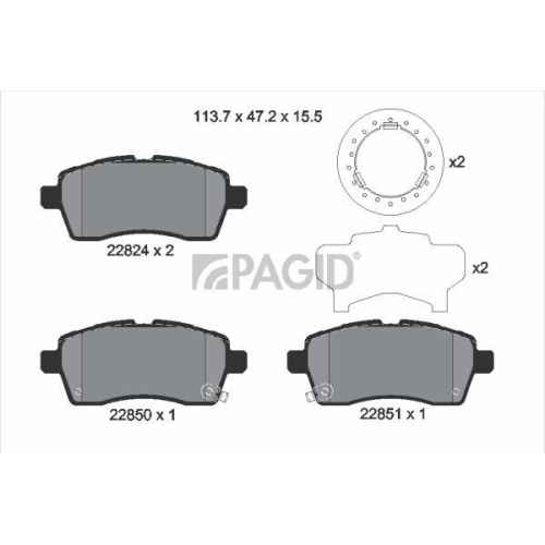 PAGID Bremsbelagsatz, Scheibenbremse T2702N