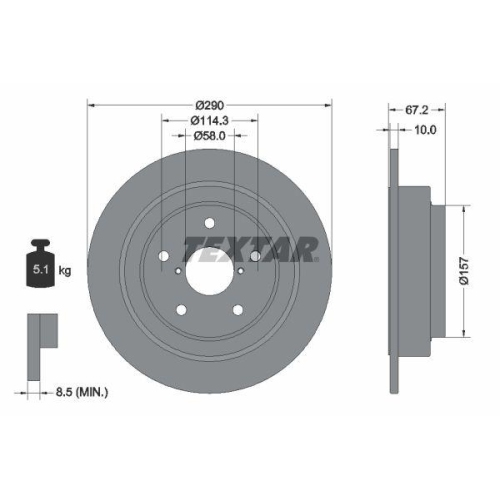TEXTAR Bremsscheibe PRO 92273203