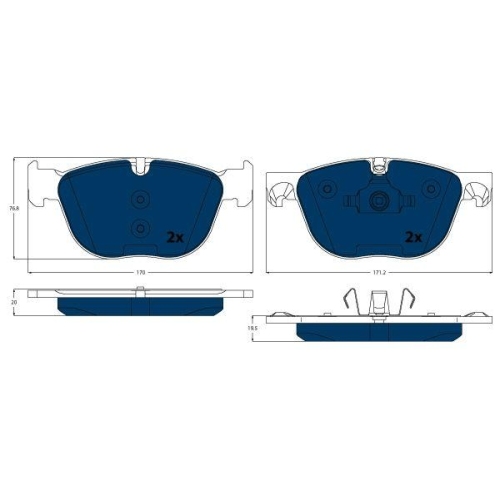 TRW Bremsbelagsatz, Scheibenbremse ELECTRIC BLUE GDB1726BTE