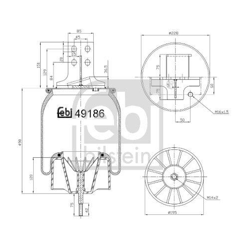 FEBI BILSTEIN Federbalg, Luftfederung 49186