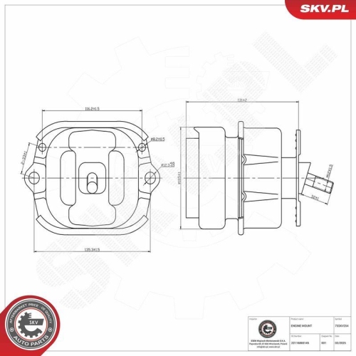 ESEN SKV Lagerung, Motor 75SKV254