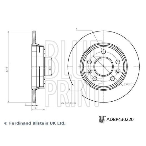 BLUE PRINT Bremsscheibe ADBP430220