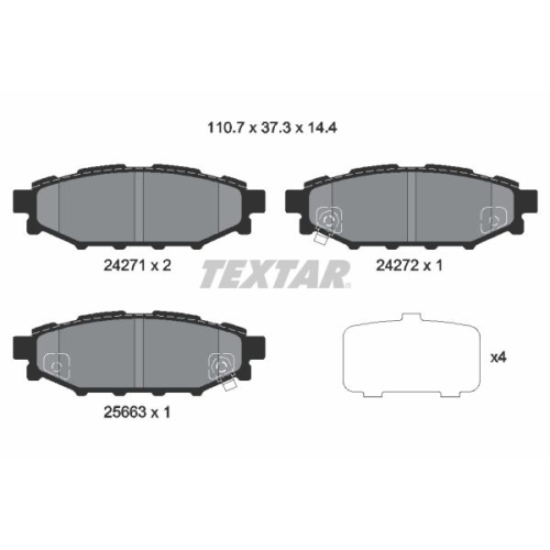 TEXTAR Bremsbelagsatz, Scheibenbremse 2427101