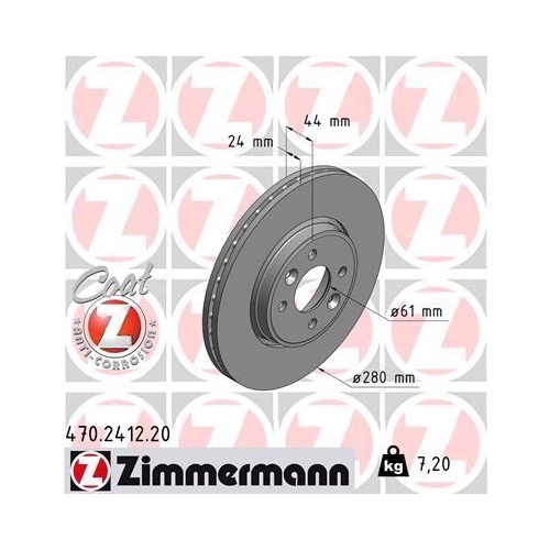ZIMMERMANN Bremsscheibe COAT Z 470.2412.20
