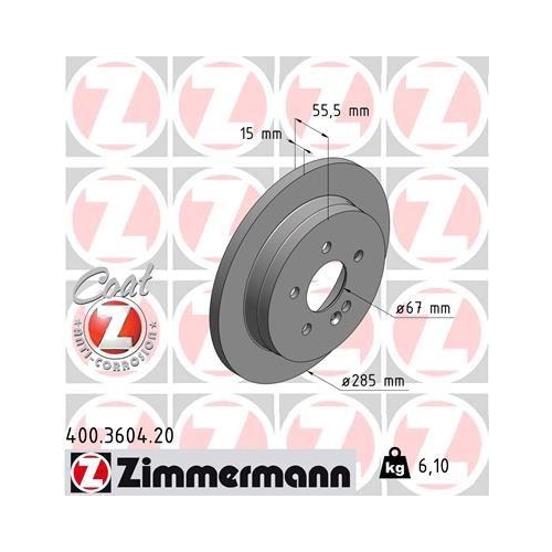 ZIMMERMANN Bremsscheibe COAT Z 400.3604.20