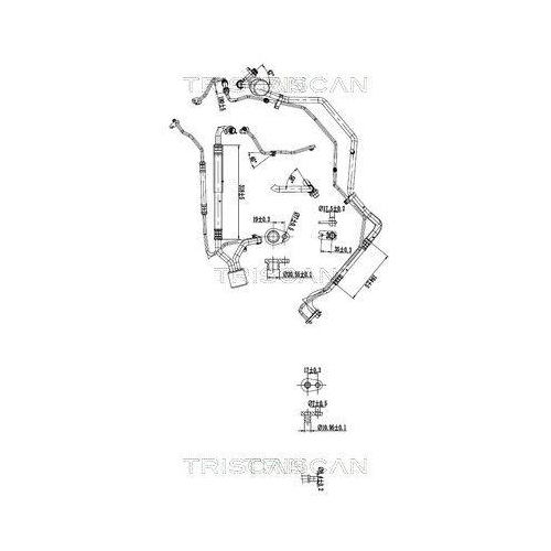 TRISCAN Hochdruck-/Niederdruckleitung, Klimaanlage 9010 28051
