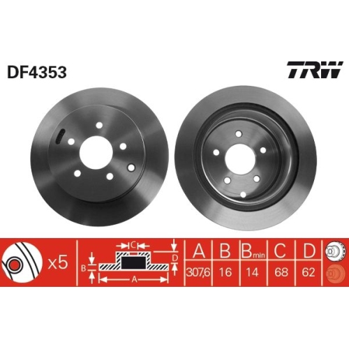 TRW Bremsscheibe DF4353