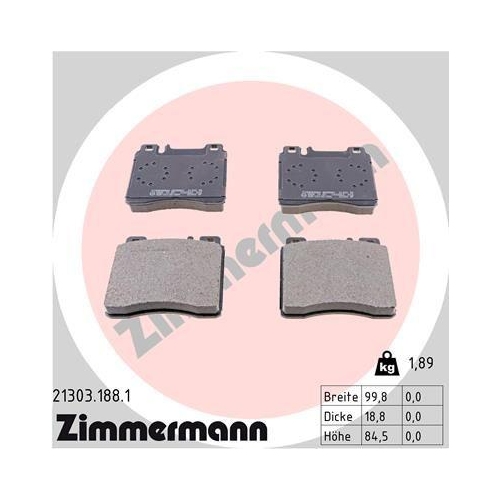 ZIMMERMANN Bremsbelagsatz, Scheibenbremse 21303.188.1