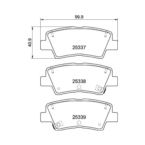 HELLA Bremsbelagsatz, Scheibenbremse 8DB 355 040-171
