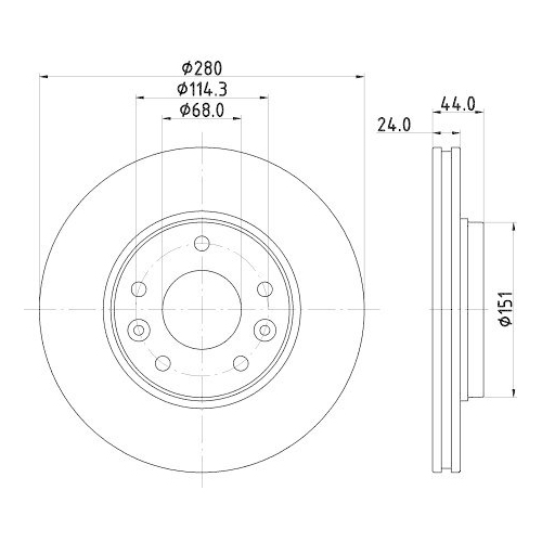 HELLA Bremsscheibe PRO 8DD 355 135-091
