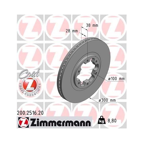 ZIMMERMANN Bremsscheibe COAT Z 200.2516.20