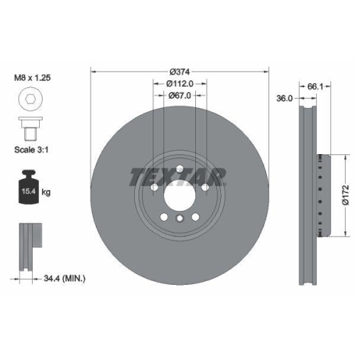 TEXTAR Bremsscheibe PRO+ 92290325