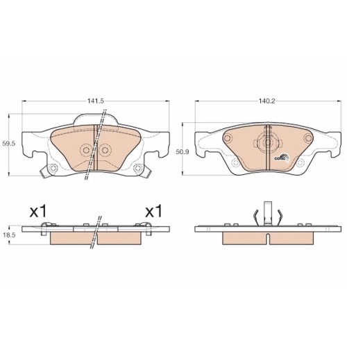 TRW Bremsbelagsatz, Scheibenbremse COTEC GDB4448