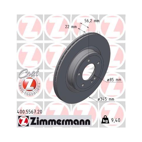 ZIMMERMANN Bremsscheibe COAT Z 400.5567.20