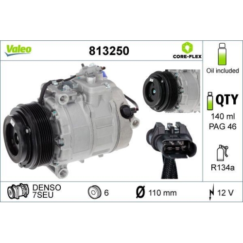 VALEO Kompressor, Klimaanlage VALEO CORE-FLEX 813250