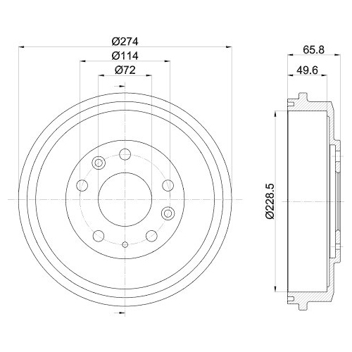 HELLA Bremstrommel 8DT 355 303-271