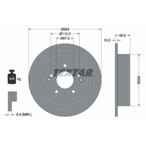 TEXTAR Bremsscheibe PRO 92326603