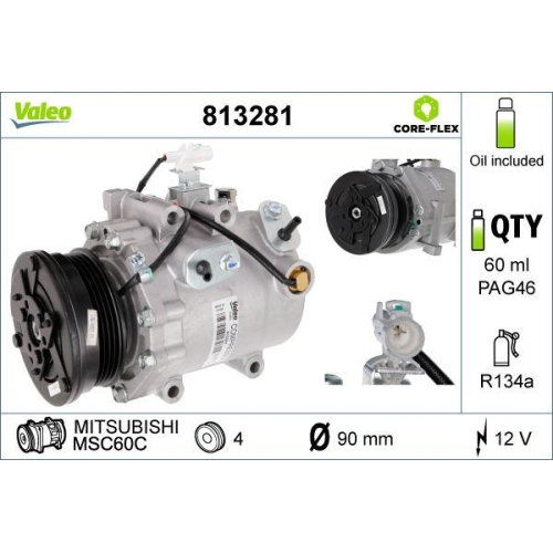 VALEO Kompressor, Klimaanlage VALEO CORE-FLEX 813281