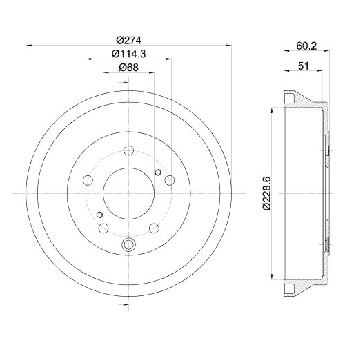 HELLA Bremstrommel 8DT 355 303-311