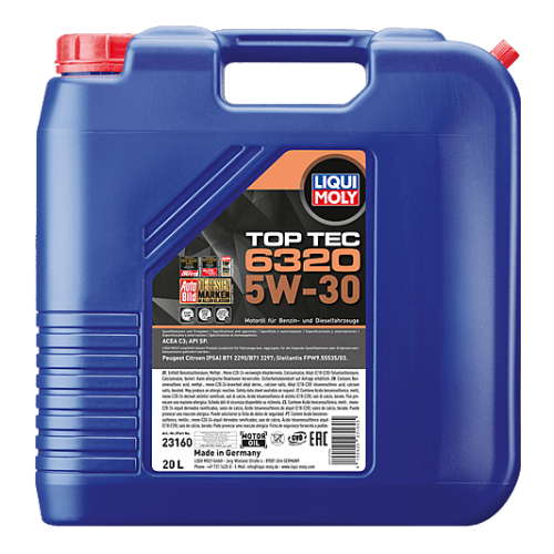 Motor&ouml;l Motoren&ouml;l LIQUI MOLY Top Tec 6320 5W-30 - 20 Liter 20L Kanister 23160
