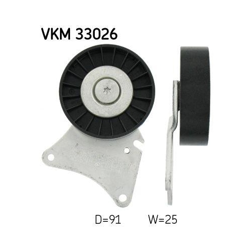 SKF Umlenk-/F&uuml;hrungsrolle, Keilrippenriemen VKM 33026
