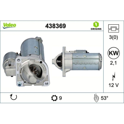 VALEO Starter VALEO ORIGINS - NEW O.E. TECHNOLOGIE 438369