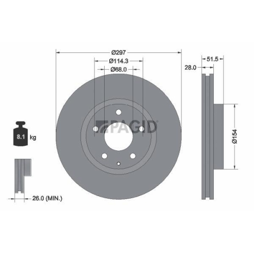 PAGID Bremsscheibe 55574NHC