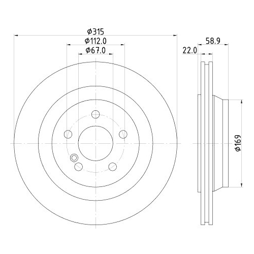 HELLA Bremsscheibe 8DD 355 107-961