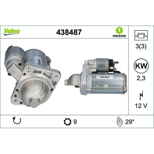 VALEO Starter VALEO ORIGINS - NEW O.E. TECHNOLOGIE 438487