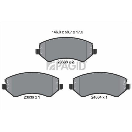 PAGID Bremsbelagsatz, Scheibenbremse T1314N