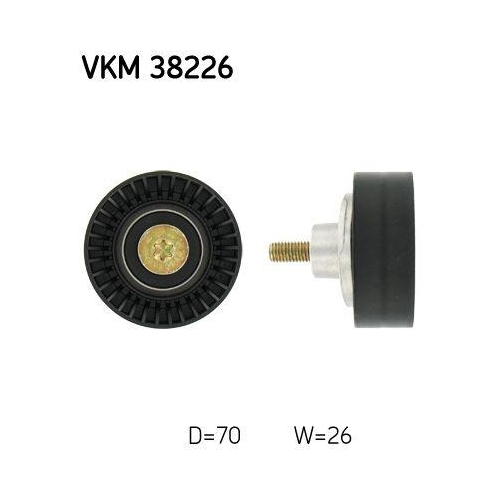 SKF Umlenk-/F&uuml;hrungsrolle, Keilrippenriemen VKM 38226
