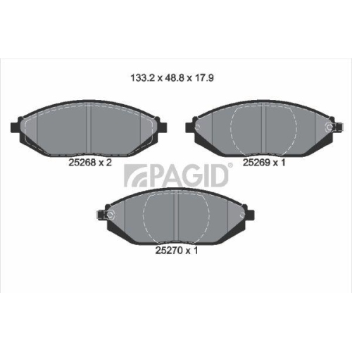 PAGID Bremsbelagsatz, Scheibenbremse T2051N