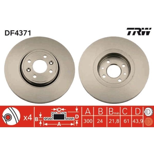 TRW Bremsscheibe DF4371