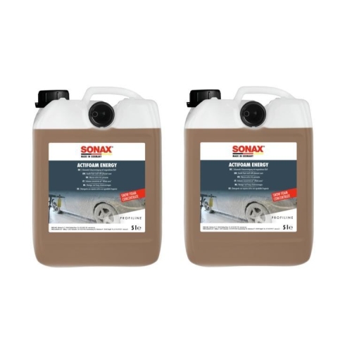 2x SONAX Autoshampoo SONAX ACTIFOAM ENERGY 5 Liter 5 L Kanister 06185050