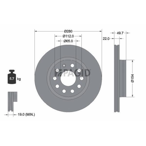 PAGID Bremsscheibe 54207NHC