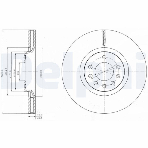 DELPHI Bremsscheibe BG4185C