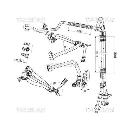 TRISCAN Hochdruck-/Niederdruckleitung, Klimaanlage 9010 16058
