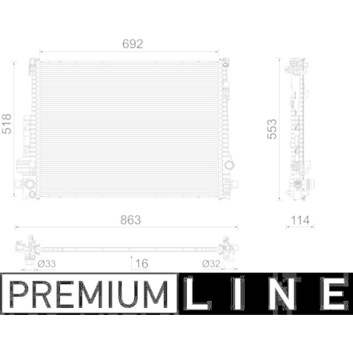 MAHLE K&uuml;hler, Motork&uuml;hlung BEHR *** PREMIUM LINE *** CR 2605 000P