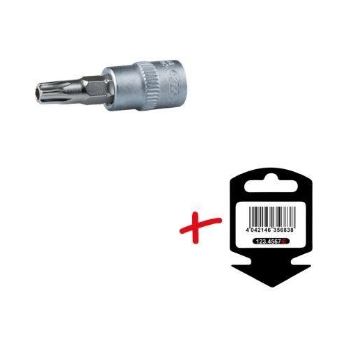 1/4 Zoll Bit-Stecknuss Torx mit Stirnlochbohrung TB20 H&auml;nger KS TOOLS 911.1464-E