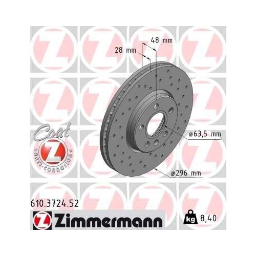 ZIMMERMANN Bremsscheibe SPORT Z 610.3724.52